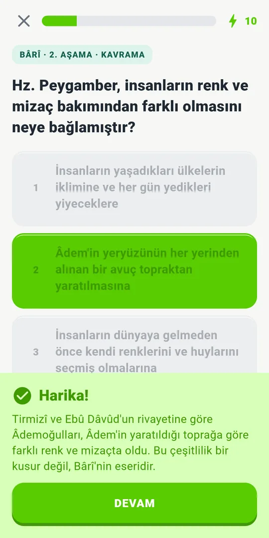 Bir soru ve doğru cevabın açıklaması
