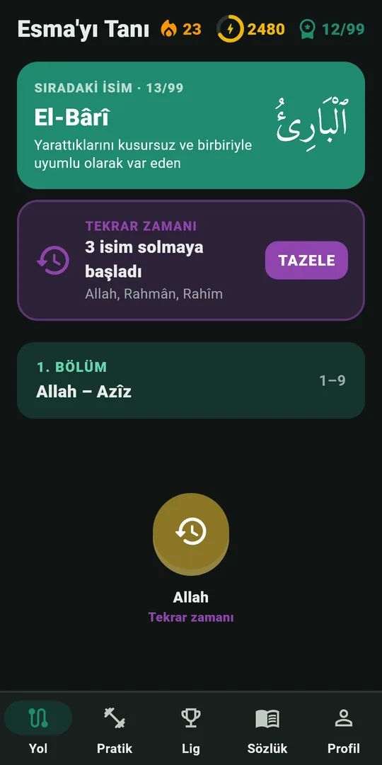 Gece modunda öğrenme yolu
